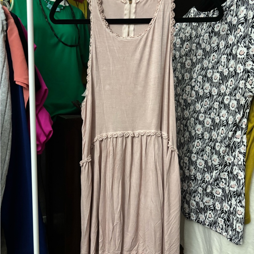 POL Dusty Rose Lace Tank